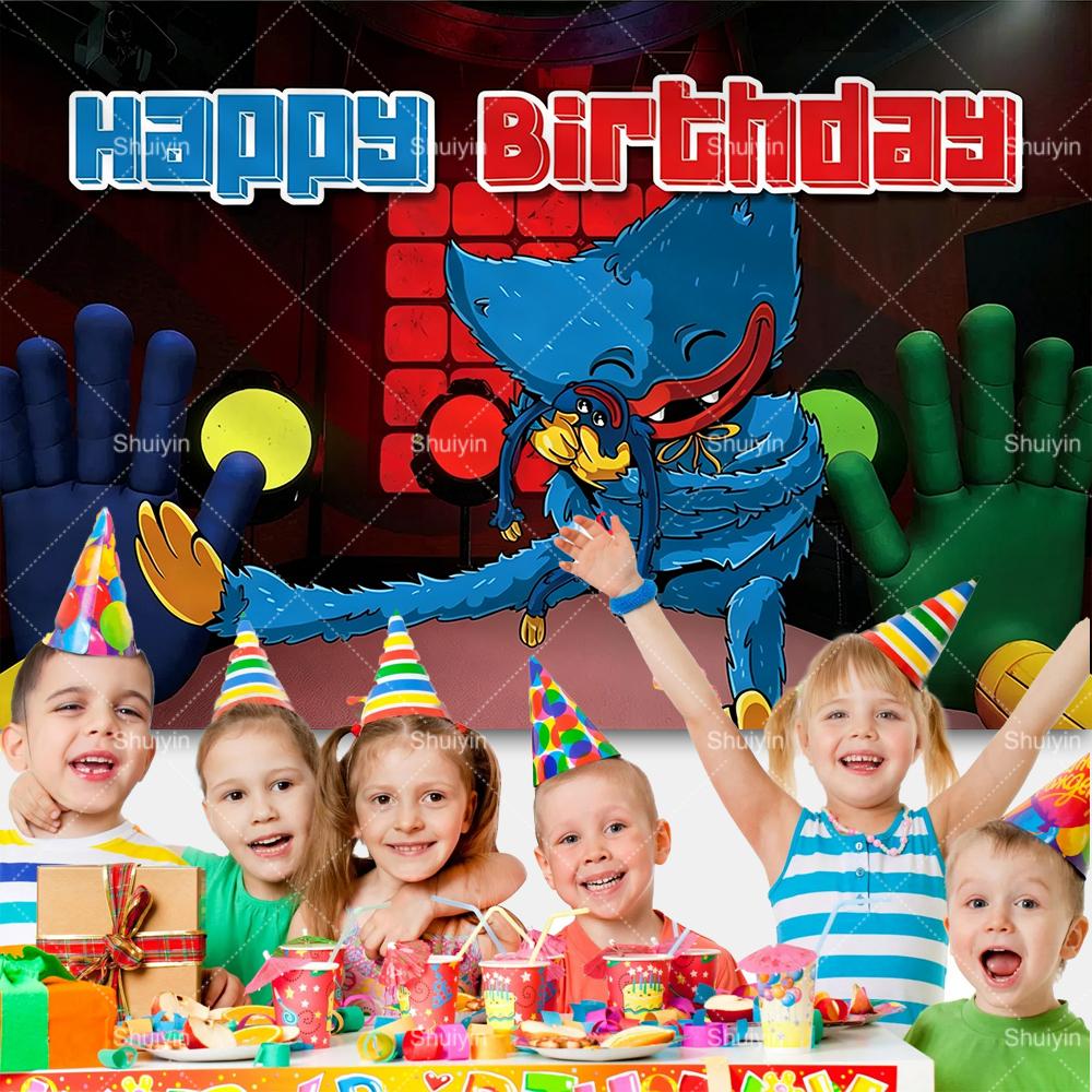 Hot Game-P&Poppy-Playtimes Backdrop Kids Birthday Decorations Party Supplies Baby Shower Banner Horror Festival Decor Props Gift