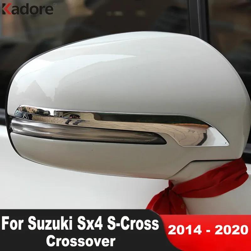 Декоративная накладка на зеркало заднего вида Для Suzuki Sx4 S-Cross Crossover 2014- Хромированная полоска на боковое зеркало автомобиля Внешние аксессуары