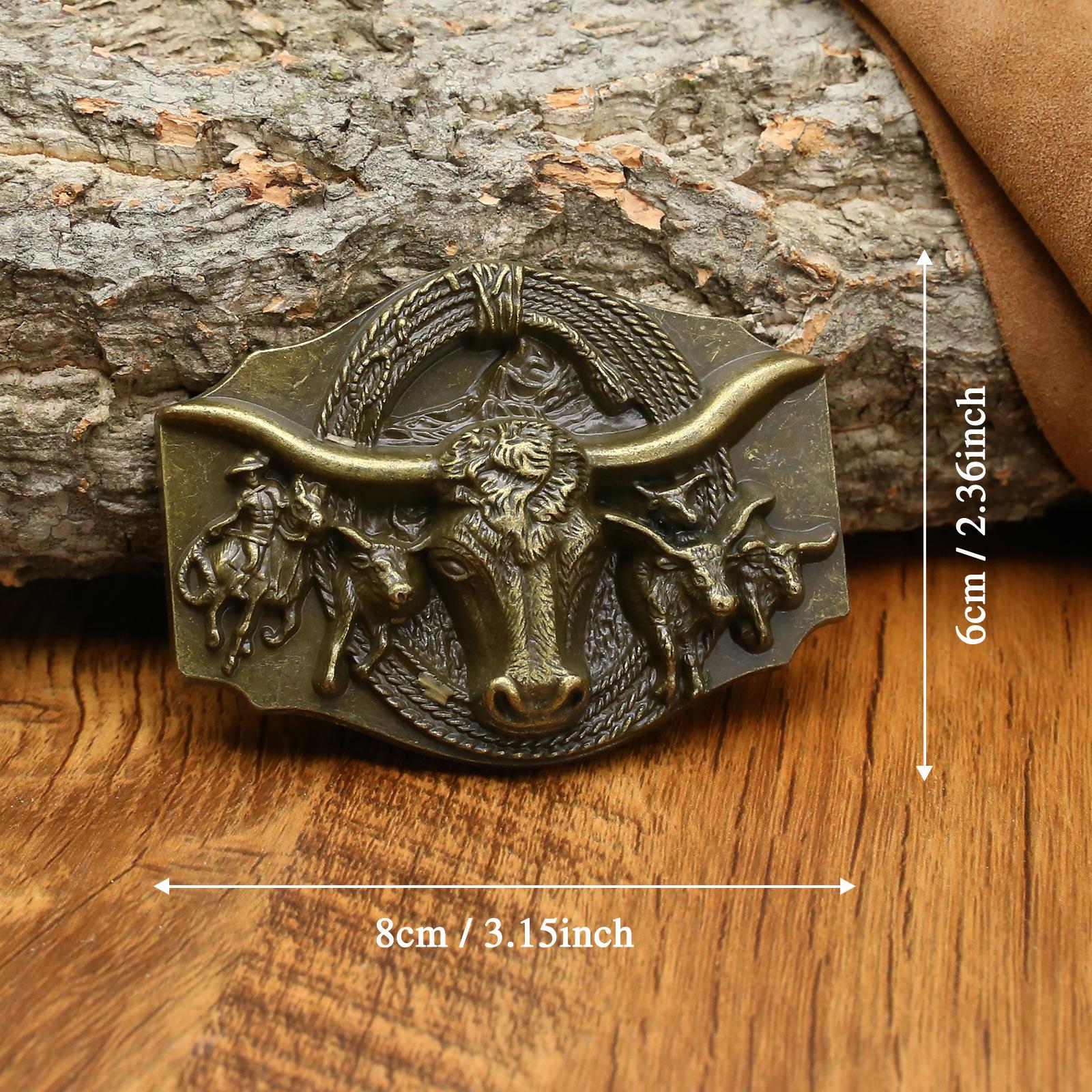 

Пряжка для ремня из цинкового вестерна в стиле «бычья голова» в стиле ретро в стиле панк с винтажной пряжкой для ремня