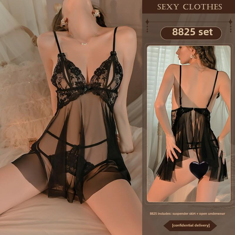 Sexy Lingerie Sexy Lace Seduction Nightdress Large Size Hot Transparent Open Pajamas No Uniform
