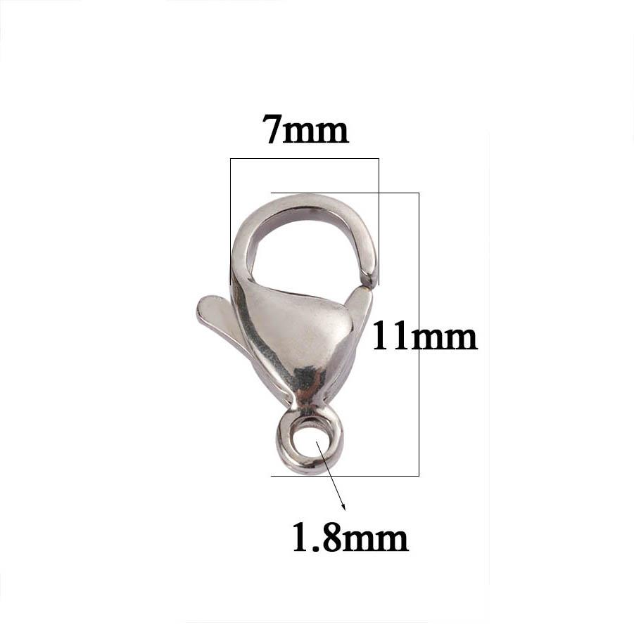 20pcs 9/10/12/15mm Stainless Steel Lobster Clasps Jewelry Finding DIY Clasp Hooks Necklace & Bracelet Chain Jewelry Components