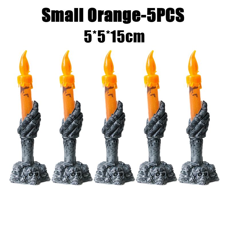 Halloween LED Lights Horror Skull Ghost Holding Candle Lamp Happy Holloween Party Decoration for Home Bar Decoration Light