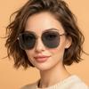 Gucci Sunglasses GG0852SK 002 Large Size Square Fashion Three Stripes