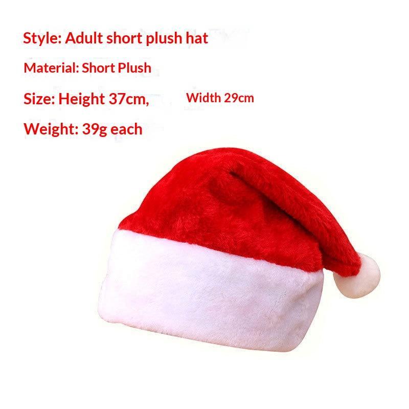 Soft Plush Christmas Santa Hats With Various Styles Led Glowing Design For Xmas Parties Holiday Events