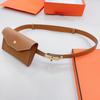 Ladies' High-End Cowhide Leather Belt and Waist Bag: Decorative Accessory for Coats, Dresses, and Trousers.