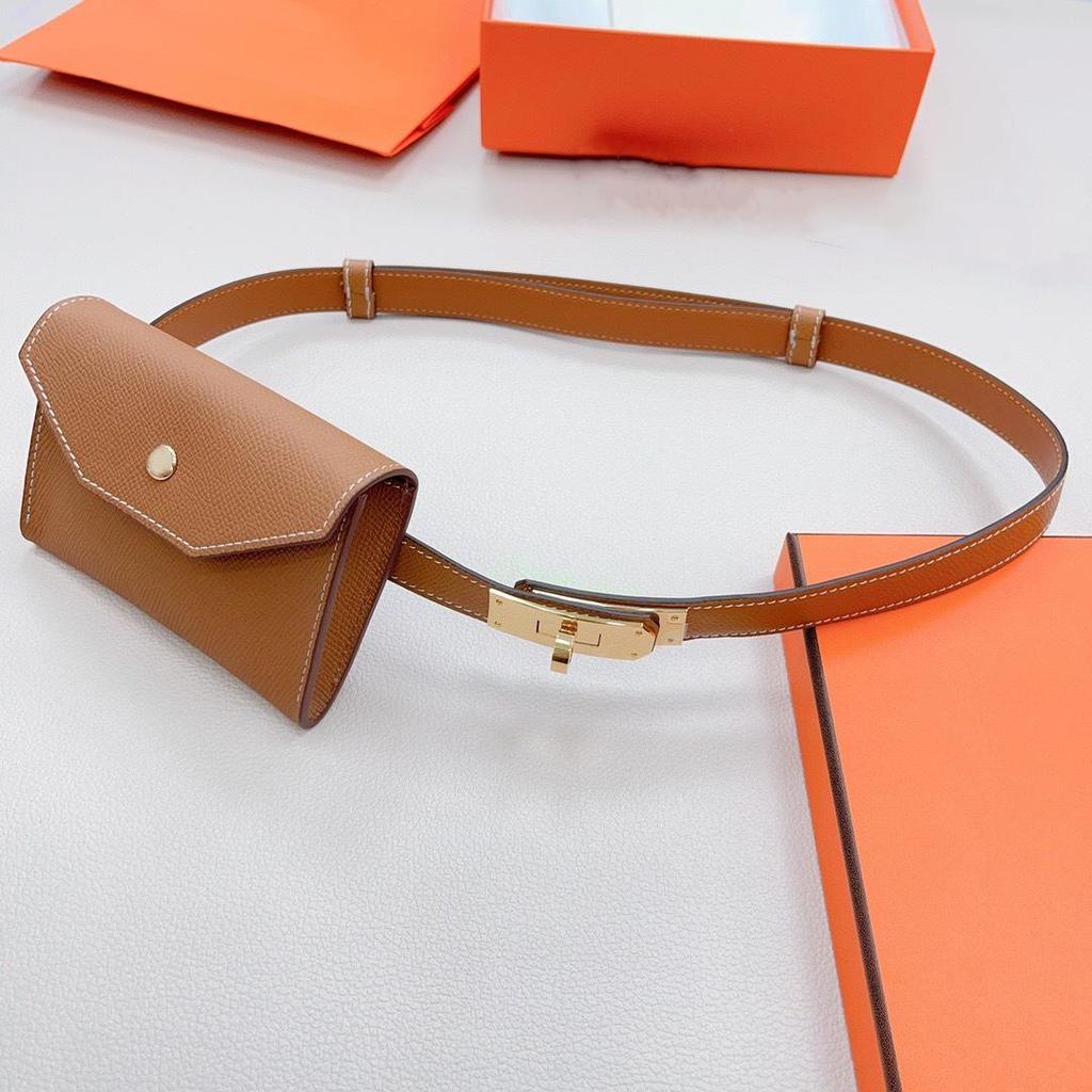 Ladies' High-End Cowhide Leather Belt and Waist Bag: Decorative Accessory for Coats, Dresses, and Trousers.