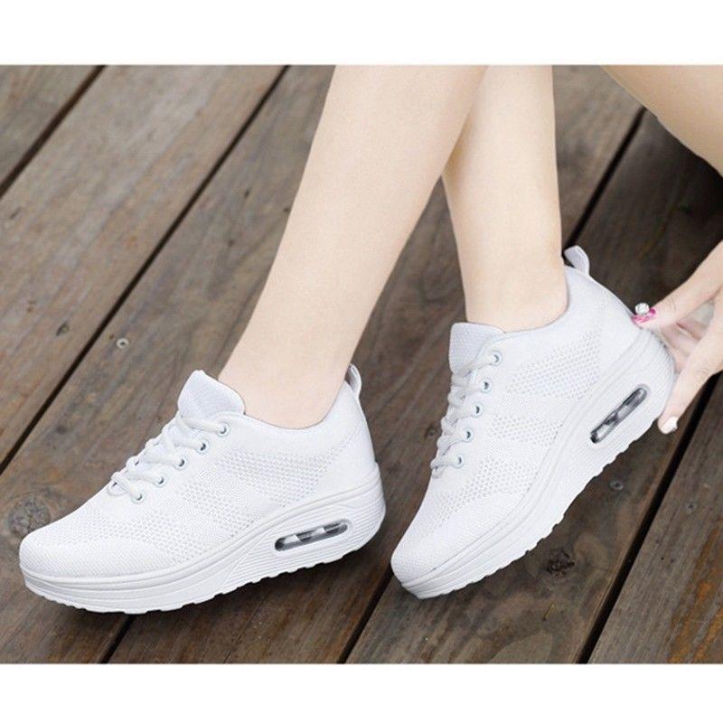 Premium Quality New Women Wedge Sneakers With Breathable Mesh For All-day Comfort