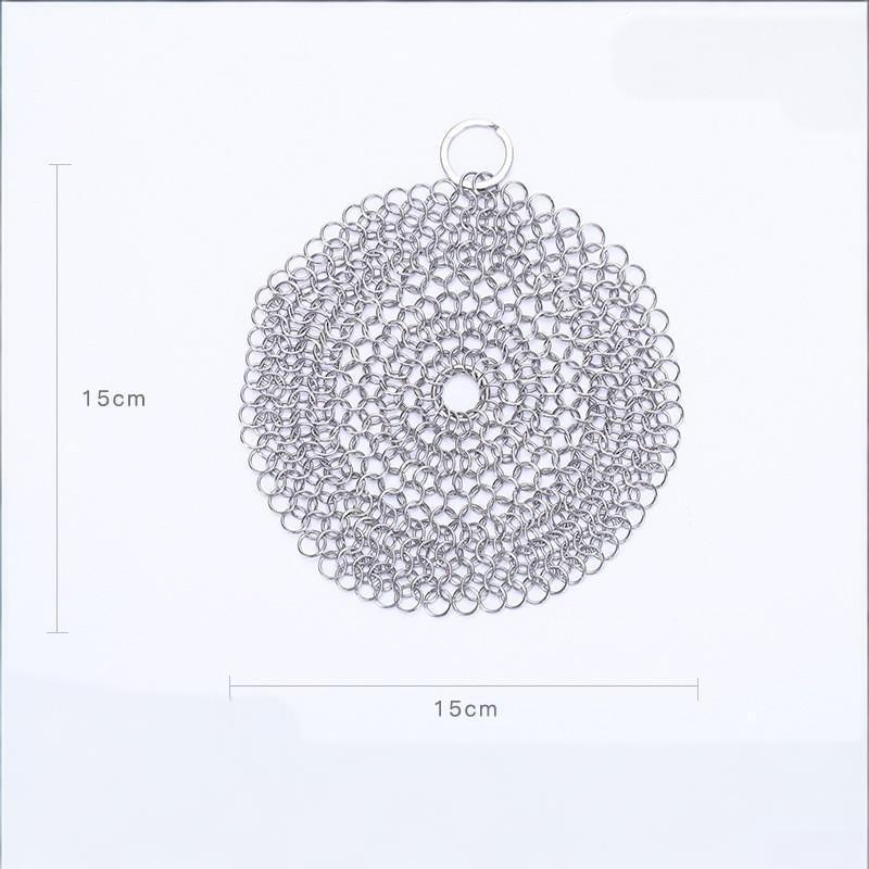 Stainless Steel Chainmail Scrubber 1Pcs Rust Proof Scratch Free Ideal Gift for Cooking Lovers Kitchen Cookware Cleaning