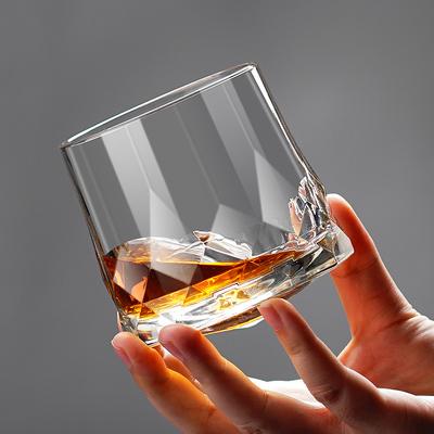 Creative Diamond Whiskey Glasses Tumbler Glass Cup Rotating Design Wine Glasses Whisky Shot Glass Bar Accessories