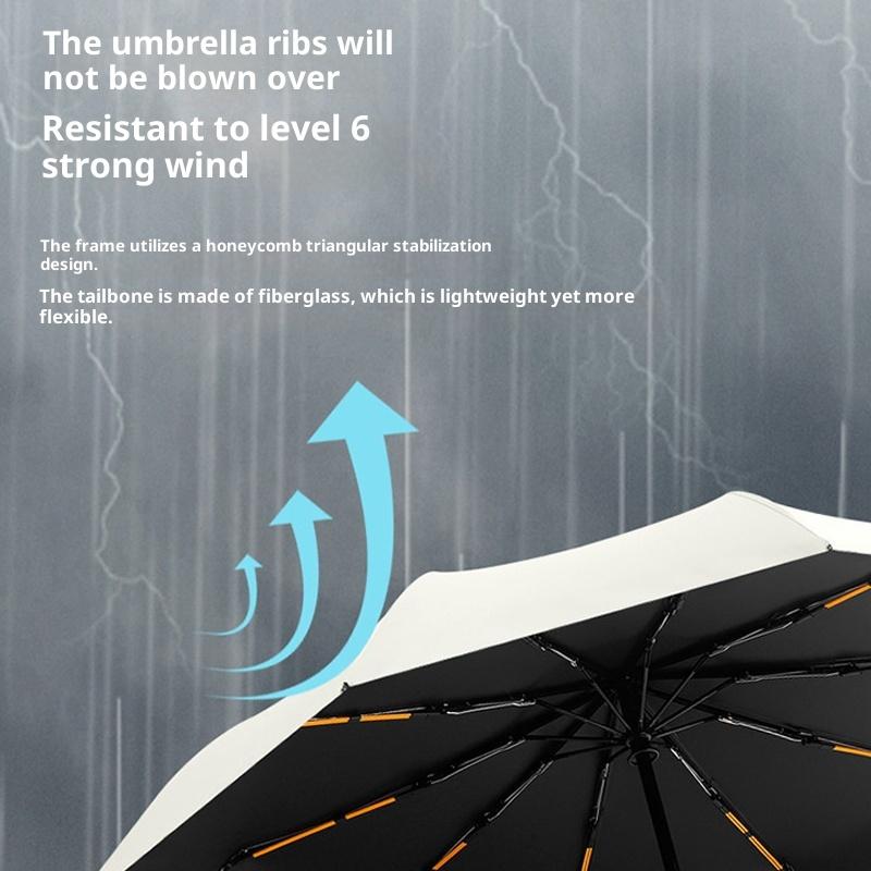 Ring-Schnallen-Design Automatischer Regenschirm für Männer Frauen Faltbar 105 cm Groß Stark Sonnenschirm UV-Schutz Regenschirm