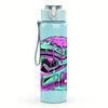 1PC Color Racing Helmet Splash Art 750ml Color Plastic Water Bottle Leakproof Flip Straw Lid For Sports Office Home Use