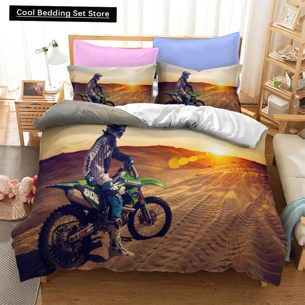 Fashion Motorcycle 3D Duvet Cover Bedding Set Comforter Linen Pillowcases Quilt Cover Home Decor Single Double Twin King Queen