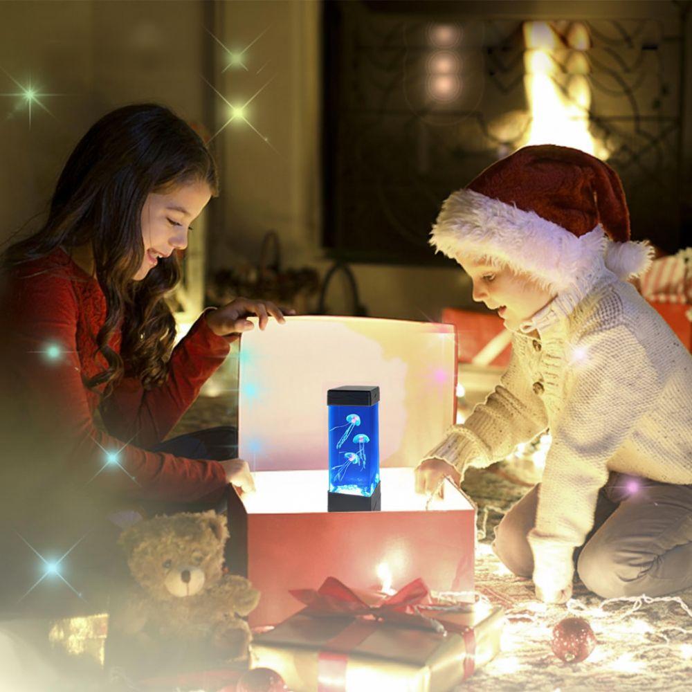 Luz Noturna de Carregamento USB 7 Cores Luz de Mesa Criativa Lâmpada de Água-viva LED Quarto das Crianças