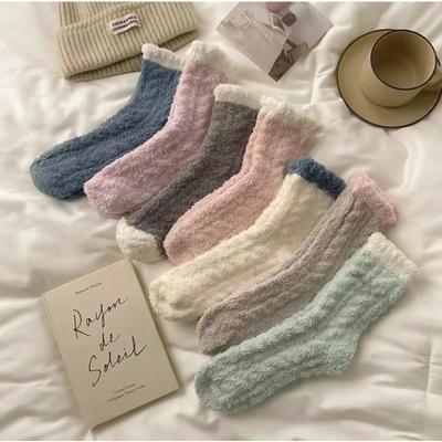 Winter Warme Flauschige Fuzzy Socken Dicke Thermo Weiche Kawaii Kälte Widerstand Socken Korallen Fleece Boden Schlaf Socke