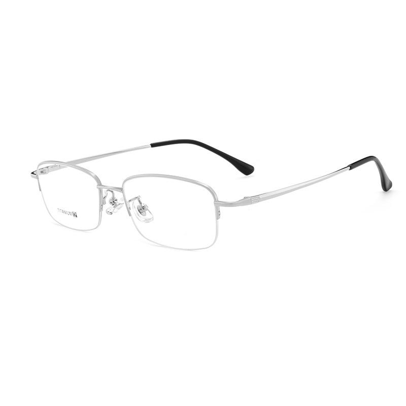 Danyang Men's Ultra-Light Titanium Half-Rim Eyeglass Frames with Myopia Prescription Lenses