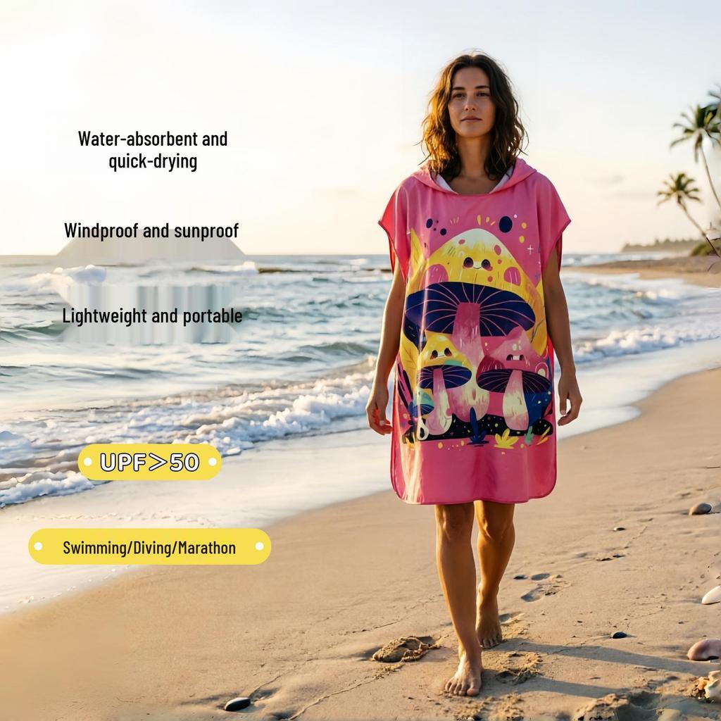 Ultra-fine Fiber Cross-border Beach Cape Bathrobe
