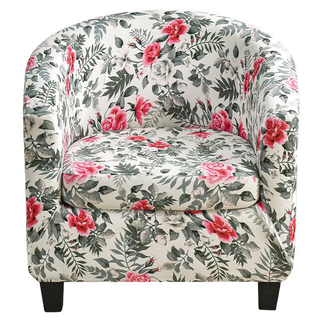 

Новый стильный чехол на стул для ванны с принтом, эластичный чехол для дивана «все включено», полукруглый, для гостиной, дома, одноместное сиденье Universal Size
