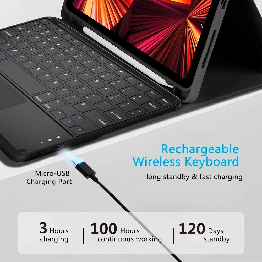 Covers with Bluetooth Keyboard Case for iPad Pro 11 Inch iPad 9th 10th Generation 10.9 Air 5 4 10.2 Mini 6 Mini 7 Funda