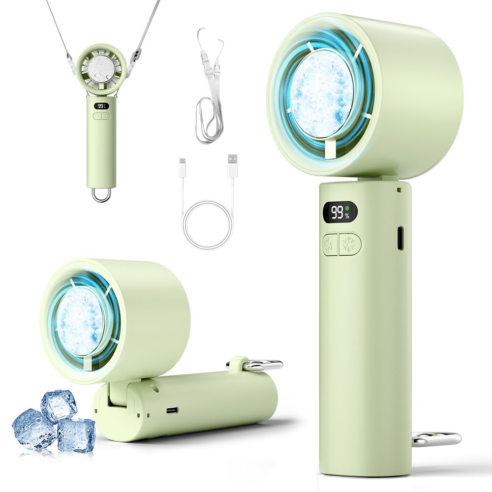 New for Summer 2025 Instant Cooling To This Handheld Fan Features a Cooling Powerful Foldable 7 100 Speed 6800mAh Cooling a Neck Fast LED and Comes