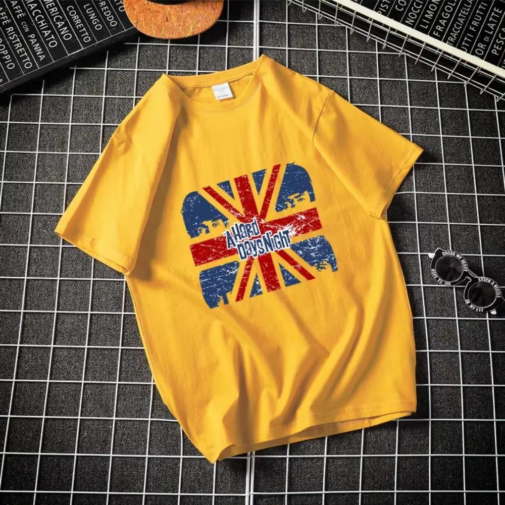 Summer Fashion Heavyweight Retro Men's English Letters 100% Cotton Printed Round Neck High-quality Casual Fitness Street T-shirt