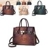 Stylish Large Capacity Crocodile Pattern Tote Handbag For Trendy Everyday Use