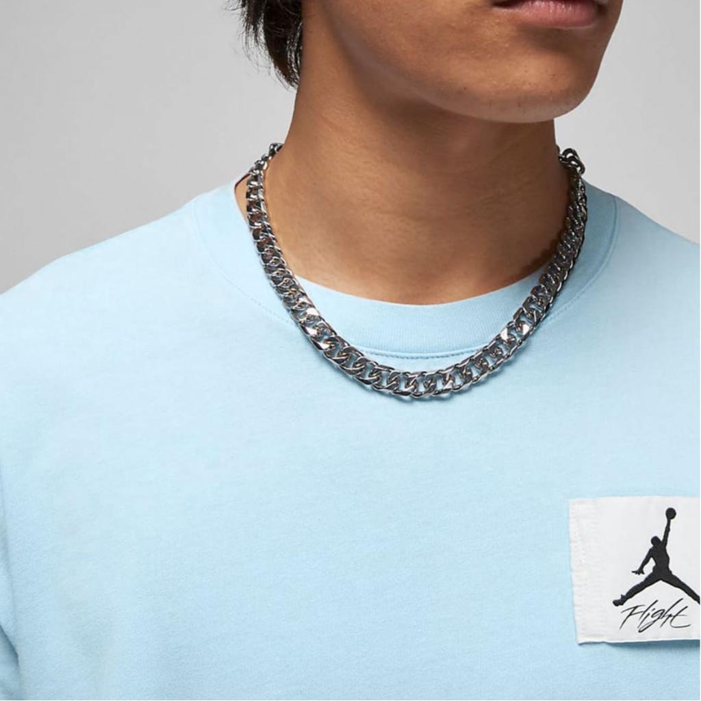 Jordan Flight Essential Logo Print Loose Short Sleeve Drop Shoulder T-Shirt Men Tops Light-Teal DZ0605-425