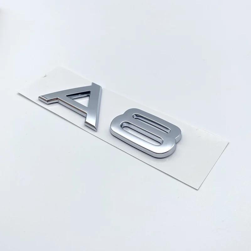 2026 Hot 3D ABS Chrome Glossy Black Letters Numbers Emblem for Audi A3 A4 A5 A6 A7 A8 Q2 Q3 Q5 Q7 Car Trunk Lid Nameplate Badge Sticker