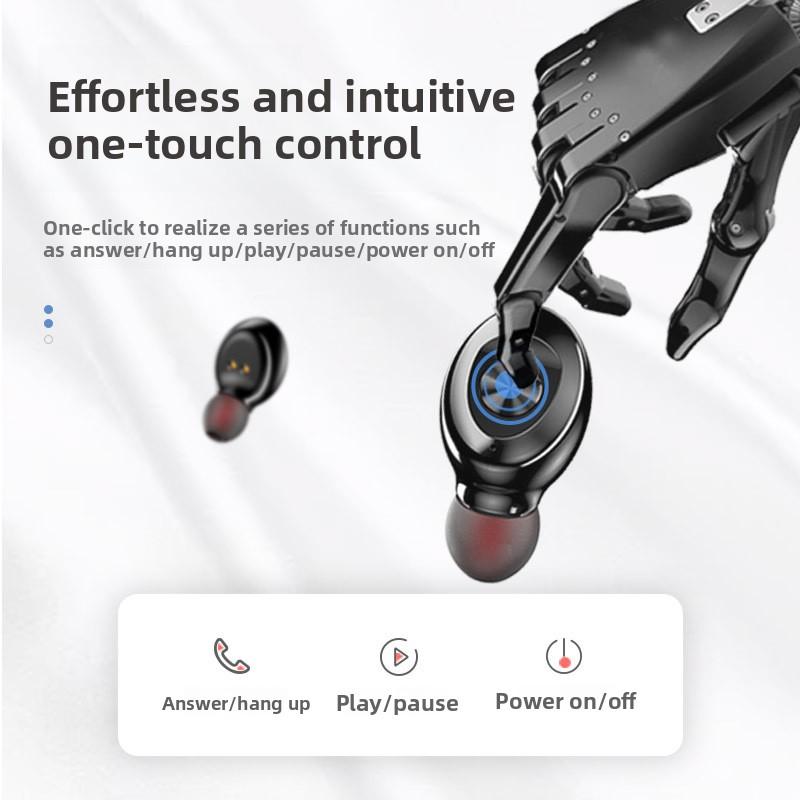 QUEED XG8 Screen Display Bluetooth Headphones Wireless Dual-ear Stereo In-ear Sports Bluetooth Headphones 5.0 with Charging Case