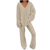 Women's Casual Fashion Comfortable Tops And Pants Home Warm Pajamas Set