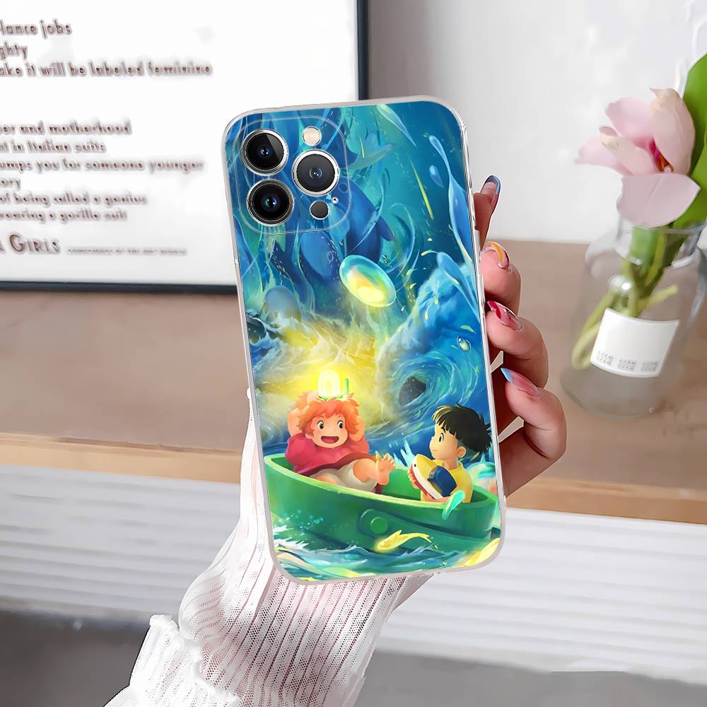 

Cute P-Ponyo Movie On The Cliff Phone Case For IPhone 17 16 15 14 13 12 11 Pro Max Plus Mini Clear TPU Cover iPhone 17pro max