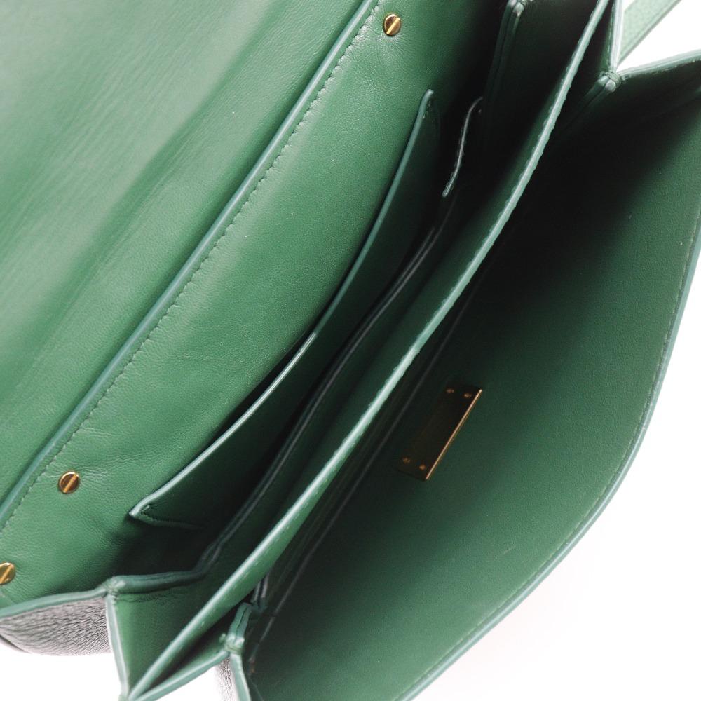 BOTTEGAVENETA Mounting Envelope Shoulder Bag 2WAYChainShoulder Green leather Women Used