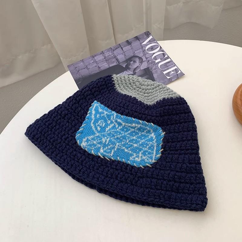 Hat Versatile Style Retro Sweet Womens Warm Knitted Fishermans Hatscaps