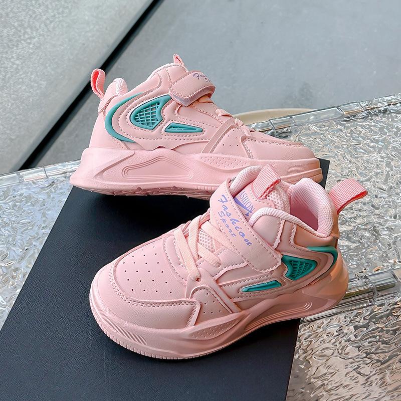 2025 Spring and Autumn New Girls Shoes Children's Sports Shoes Medium and Small Children's Casual Non-slip Boys Board Shoes Dad Shoes