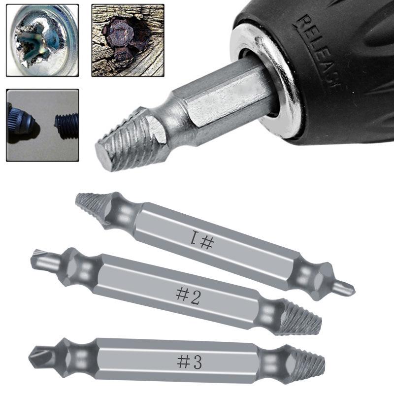 5-Piece Double-Ended Screw Extractor Bit Kit for Broken or Stripped Screws