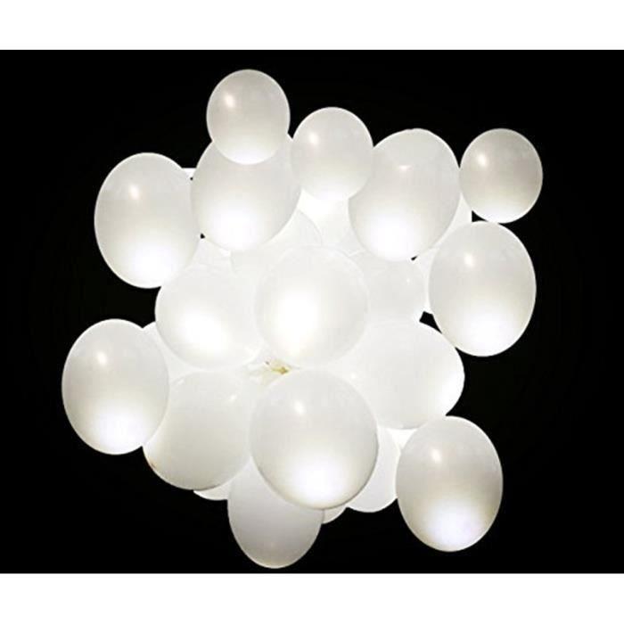Ballon LED - Lot de 50 - Blanc - Durée 24h