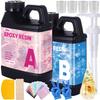 Heat Resistant 1:1 Epoxy Resin Kit Ultra Clear Fast Cure Epoxy Resin for Coasters, Countertops, Bar Tops & Creative Craft Use
