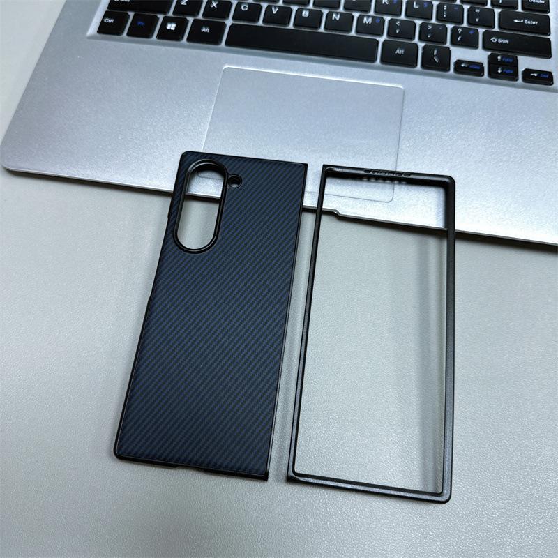Applicable to Samsung Z Fold7 borderless magnetic folding leather mobile phone case Fold6 carbon fiber anti-drop protective case