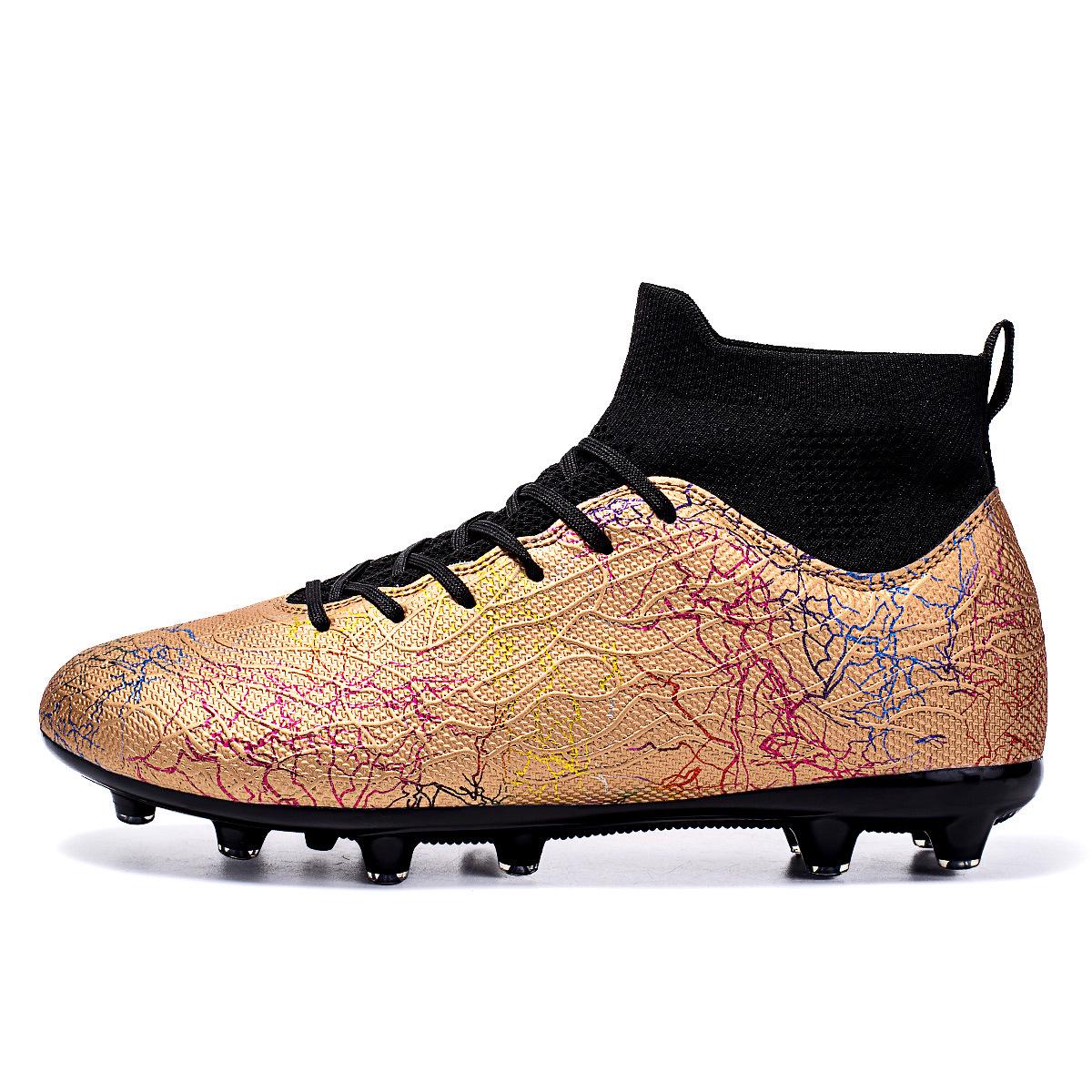 Unisex High-Top Football Shoes: TF AG Studs for Artificial Turf - Suitable for Adults, Children, and Students 44