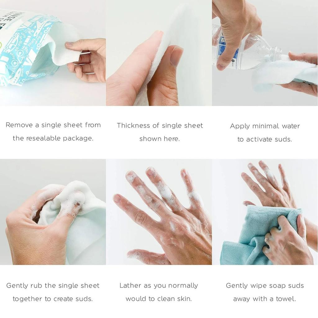 Fuktighetskrem Engangs Badehåndkle Integrert Dusj Våt Skum Håndkle