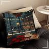 Winter Town Holiday Printable Christmas Tree Stitch Dragon Pillow Cover Sofa Cushion Cover Home Room Decoration Children Gift