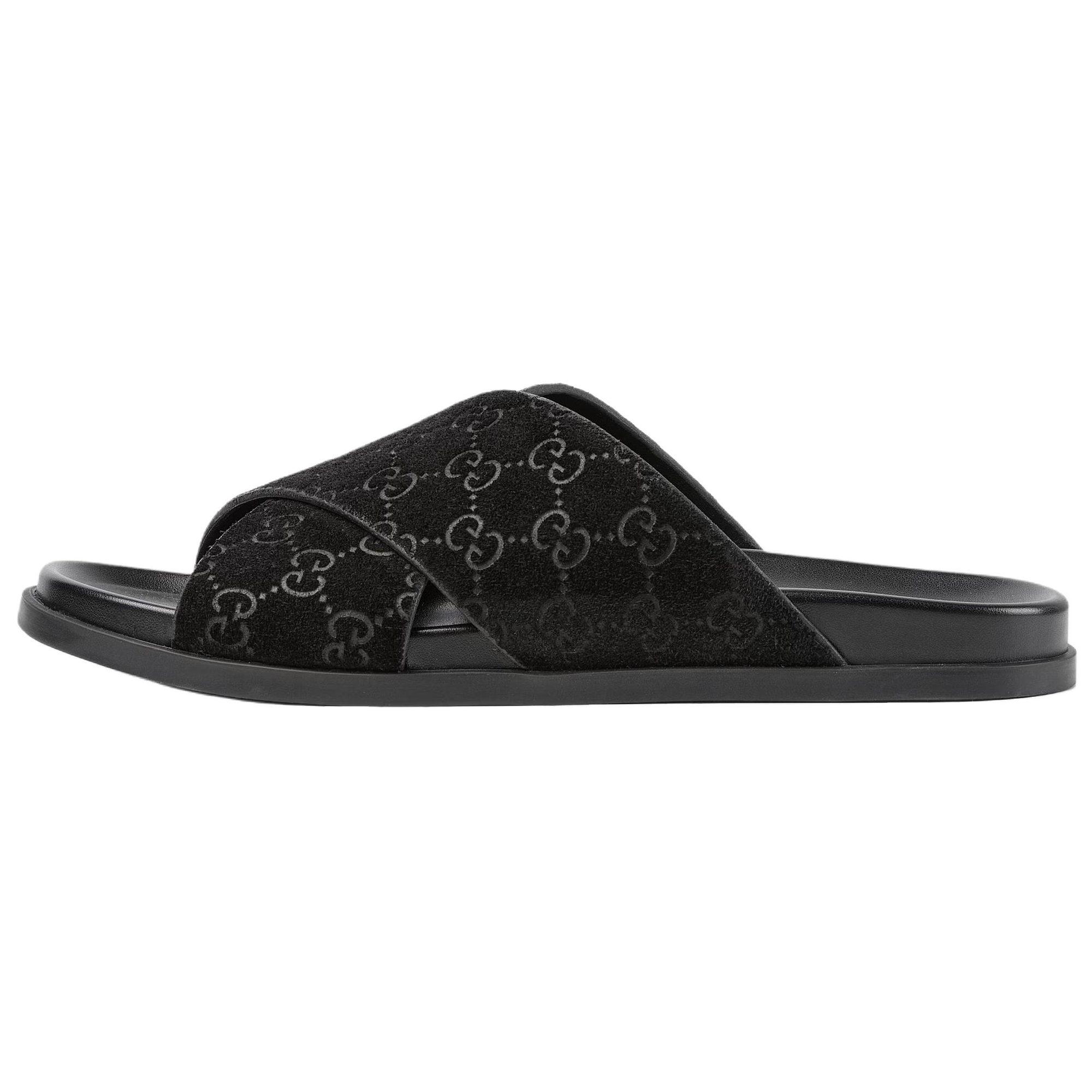 GUCCI Quiet Slide Slippers Men`s Black