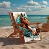 Custom Name Ultra-Soft Beach Towel with Horse Theme,Ideal for Pool - Camping, Diving - Perfect Travel Essential, Vibrant Beach Towel.