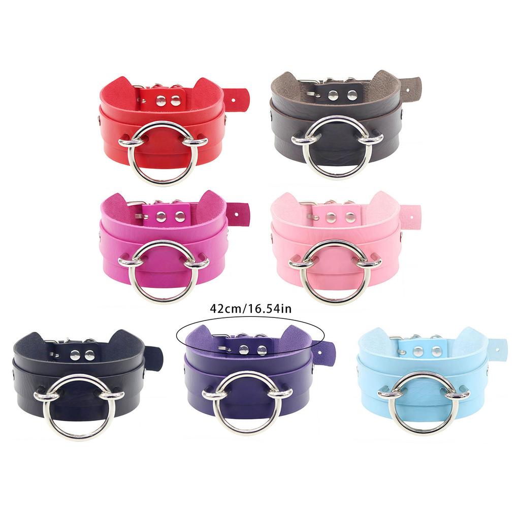 Unisex verstellbare Choker-Halskette O-Ringe Halsband für Tanzaufführungen und Mode