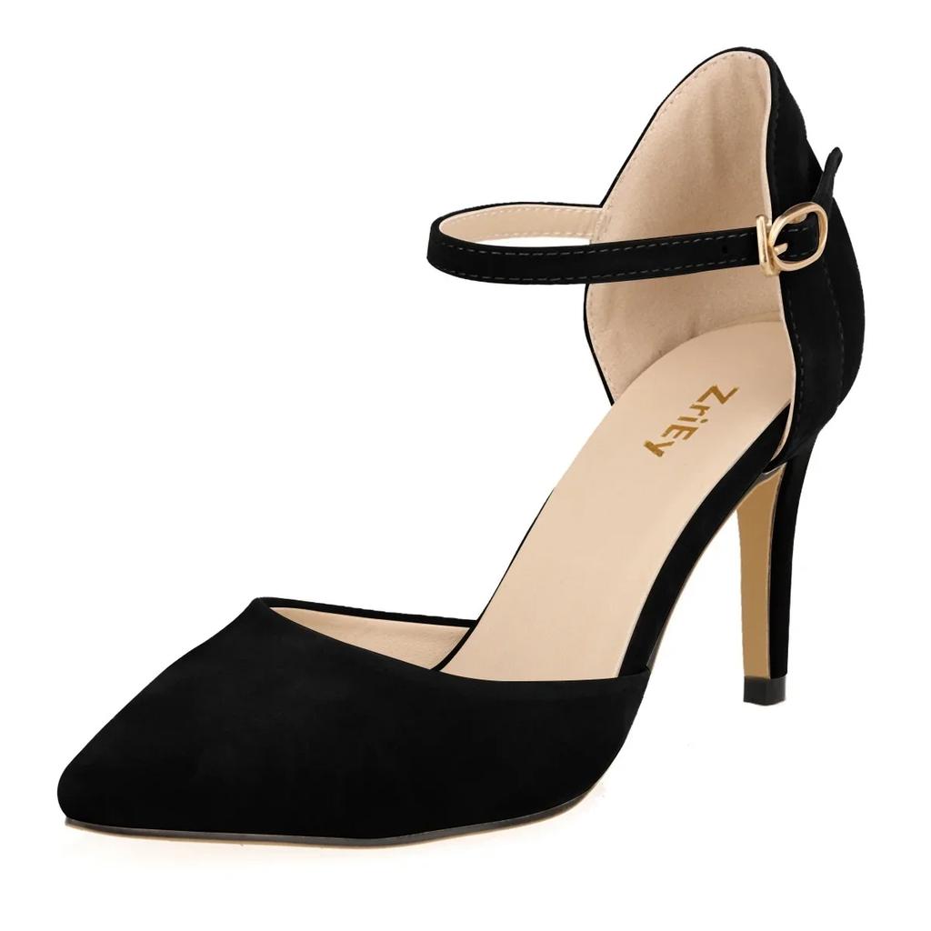 Women Sandals Summer High Heels Classic Elegant Pumps Fashion Red Heeled Woman Ankle Straps Office Party Wedding Shoes Big Size