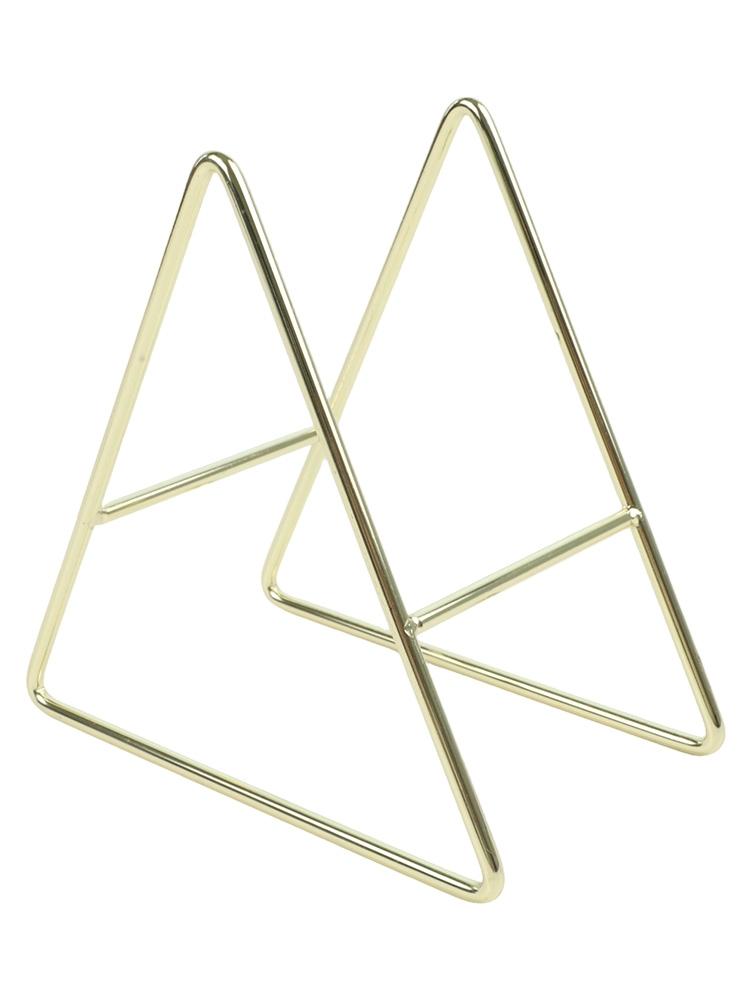 Silver Coaster Holder Stand Rack Dish Triangle Coasters
