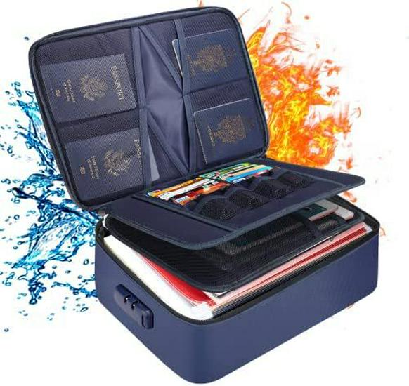 Fireproof Multi-Layer Document and Passport Organizer Bag