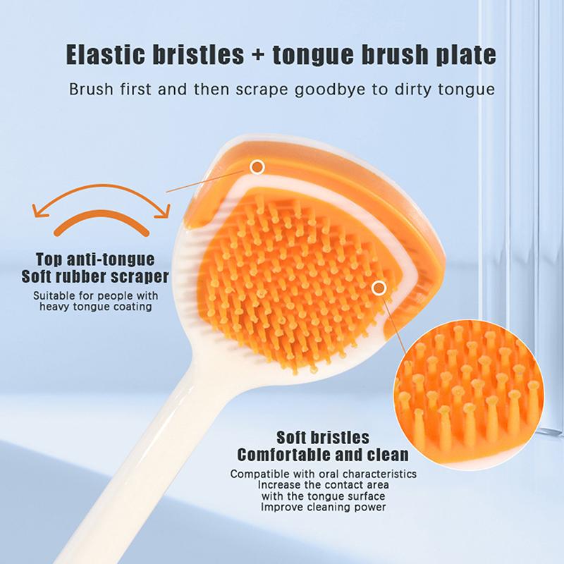 1/5Pcs Tongue Scraper Oral Cleaner Brush Soft Silicone Cleaning Tongue Toothbrush Mouth Fresh Breath Scraping Hygiene Care Tools