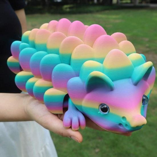 3D Printed Hedgehog Figurine Movable Joints Simulated Hedgehog Stress Relief Fidget Toy Home Office Desktop Decoration Ornament