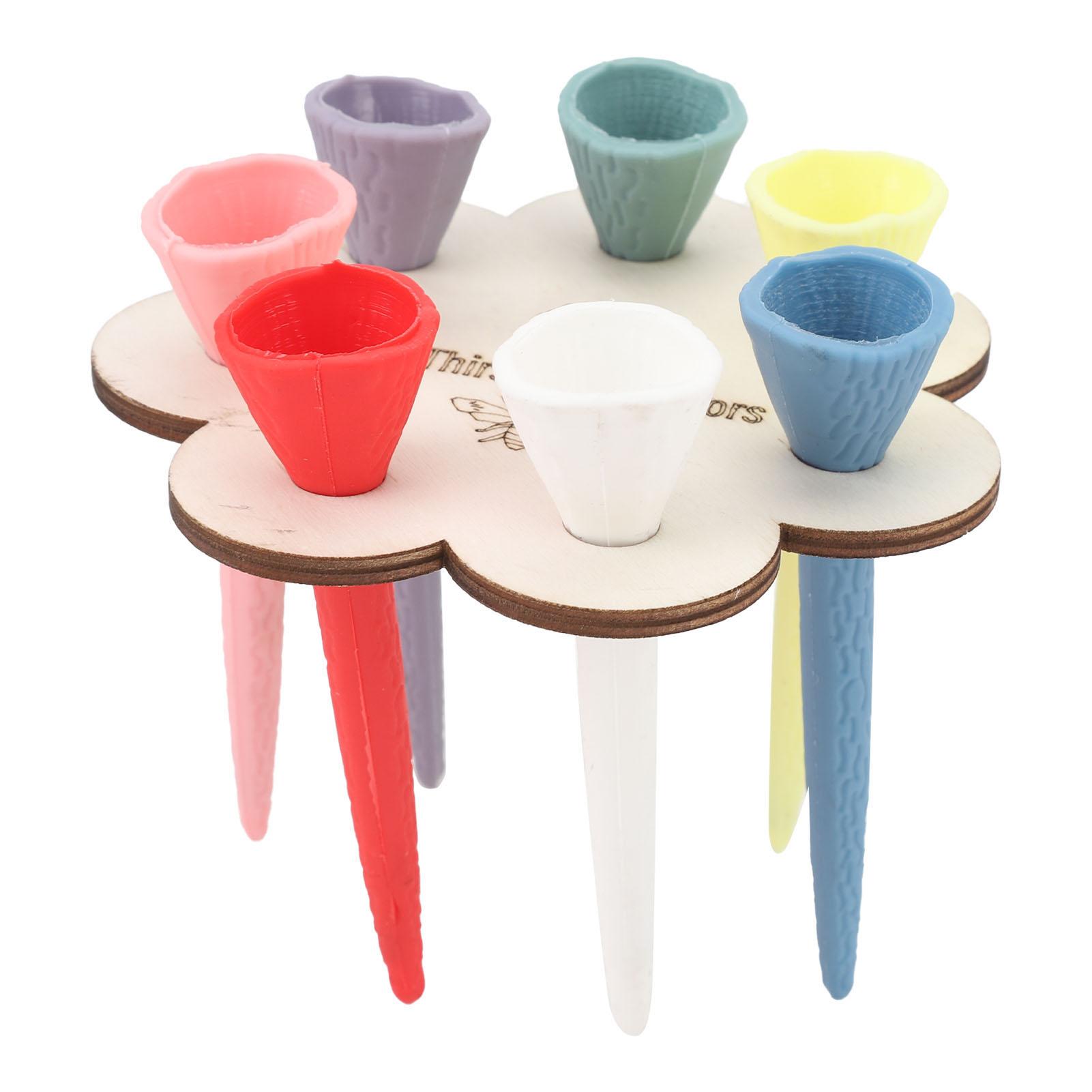 

Пчелиная чашка для пчел 7 отверстий липа и ПВХ красочная садовая мини-питьевая чашка для двора