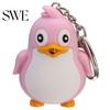 Cute Animal Penguin LED Light with Sound Key Chain Ring Torch Xmas Gift